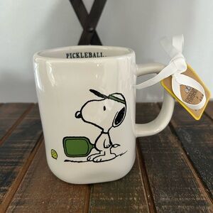 Rae Dunn Peanuts Snoopy PICKLEBALL Mug Sports NEW